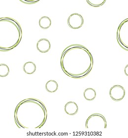 Light Green, Yellow vector seamless layout with circle shapes. Abstract illustration with colored bubbles in nature style. Pattern for design of fabric, wallpapers.