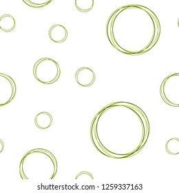 Light Green, Yellow vector seamless backdrop with dots. Blurred bubbles on abstract background with colorful gradient. Template for business cards, websites.