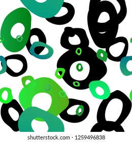Light Green, Yellow vector seamless cover with circles. Blurred decorative design in abstract style with bubbles. Pattern for trendy fabric, wallpapers.
