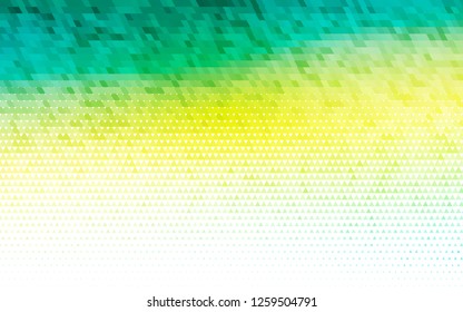 Light Green, Yellow vector seamless layout with lines, triangles. Illustration with set of colorful triangles. Pattern for design of window blinds, curtains.