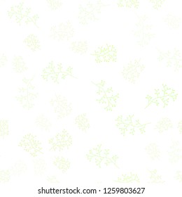 Light Green, Yellow vector seamless natural backdrop with branches. Glitter abstract illustration with leaves and branches. Pattern for trendy fabric, wallpapers.