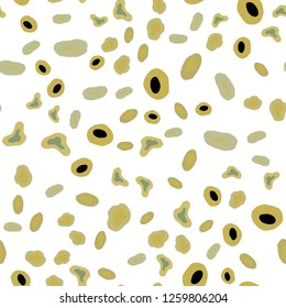Light Green, Yellow vector seamless cover with spots. Modern abstract illustration with colorful water drops. Pattern for trendy fabric, wallpapers.