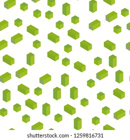 Light Green, Yellow vector seamless, isometric background with rectangles. Glitter abstract illustration with rectangular shapes. Pattern for trendy fabric, wallpapers.