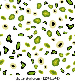 Light Green, Yellow vector seamless backdrop with dots. Blurred bubbles on abstract background with colorful gradient. Pattern for design of window blinds, curtains.