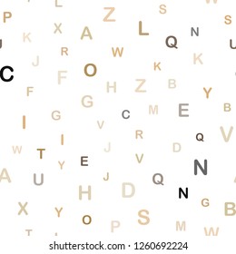 Light Green, Yellow vector seamless template with isolated letters. Modern geometrical illustration with ABC english symbols. Design for wallpaper, fabric makers.