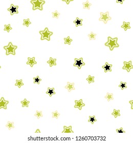 Light Green, Yellow vector seamless texture with beautiful stars. Blurred decorative design in simple style with stars. Template for business cards, websites.
