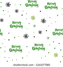 Light Green, Yellow vector seamless background with xmas snowflakes. Colorful decorative design in xmas style with snow. Pattern for design of window blinds, curtains.