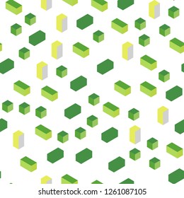 Light Green, Yellow vector seamless, isometric layout with lines, rectangles. Rectangles on abstract background with colorful gradient. Template for business cards, websites.