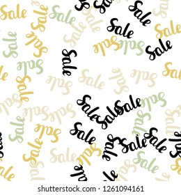 Light Green, Yellow vector seamless layout with discount of 70, 90%. Abstract illustration with colorful gradient symbols of sales. Backdrop for mega promotions, discounts.