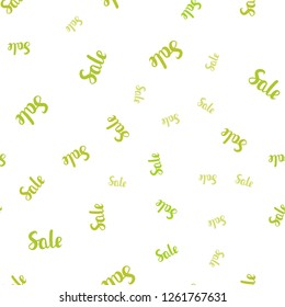 Light Green, Yellow vector seamless pattern with sale signs. Abstract illustration with colorful gradient symbols of sales. Template for season sales, shopping ads.