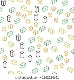 Light Green, Yellow vector seamless, isometric background with rectangles. Modern abstract illustration with colorful rectangles. Template for business cards, websites.