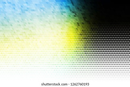 Light Green, Yellow vector seamless pattern in polygonal style. Glitter abstract illustration with triangular shapes. Design for textile, fabric, wallpapers.
