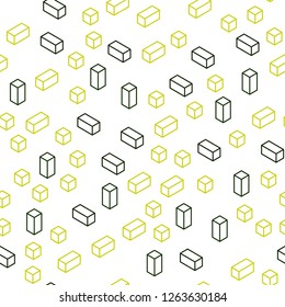 Light Green, Yellow vector seamless, isometric cover in polygonal style. Rectangles on abstract background with colorful gradient. Template for business cards, websites.