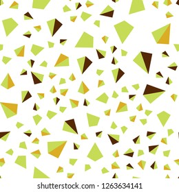 Light Green, Yellow vector seamless, isometric backdrop with lines, triangles. Illustration with set of colorful triangles. Design for textile, fabric, wallpapers.