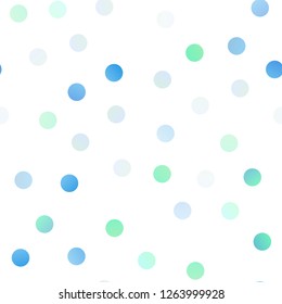 Light Green, Yellow vector seamless layout with circle shapes. Abstract illustration with colored bubbles in nature style. The pattern can be used for aqua ad, booklets.