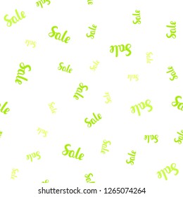 Light Green, Yellow vector seamless pattern with sale signs. Colorful set of  percentage signs in simple style. Pattern for ads, posters, banners of sales.