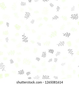 Light Green, Yellow vector seamless doodle template with leaves, branches. Brand new colored illustration with leaves and branches. Pattern for trendy fabric, wallpapers.
