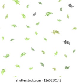 Light Green, Yellow vector seamless abstract backdrop with leaves. Blurred decorative design in Indian style with leaves. Trendy design for wallpaper, fabric makers.