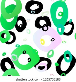 Light Green, Yellow vector seamless backdrop with dots, spots. Blurred decorative design in abstract style with bubbles. Template for business cards, websites.