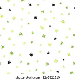 Light Green, Yellow vector seamless pattern with christmas snowflakes. Colorful snowflakes with gradient on abstract background. Template for business cards, websites.