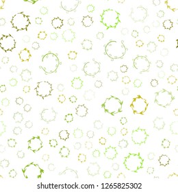 Light Green, Yellow vector seamless layout with circle shapes. Blurred bubbles on abstract background with colorful gradient. Pattern can be used for ads, leaflets.