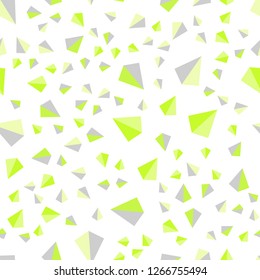 Light Green, Yellow vector seamless, isometric template with crystals, triangles. Illustration with set of colorful triangles. Template for business cards, websites.