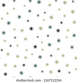 Light Green, Yellow vector seamless texture with colored snowflakes. Colorful snowflakes with gradient on abstract background. Pattern for trendy fabric, wallpapers.