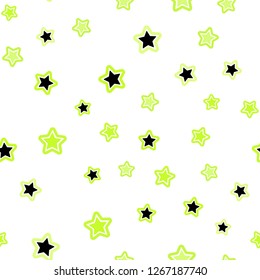 Light Green, Yellow vector seamless template with sky stars. Blurred decorative design in simple style with stars. Texture for window blinds, curtains.