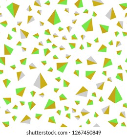 Light Green, Yellow vector seamless, isometric texture with triangular style. Abstract gradient illustration with triangles. Pattern for trendy fabric, wallpapers.