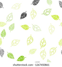 Light Green, Yellow vector seamless doodle template with leaves. An elegant bright illustration with leaves in Natural style. Pattern for design of window blinds, curtains.