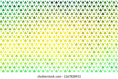 Light Green, Yellow vector seamless backdrop with lines, triangles. Decorative design in abstract style with triangles. Pattern for design of window blinds, curtains.