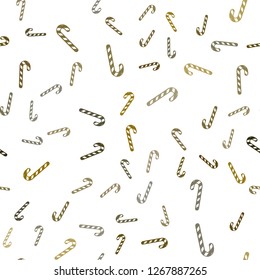Light Green, Yellow vector seamless pattern with delicious xmas candies.