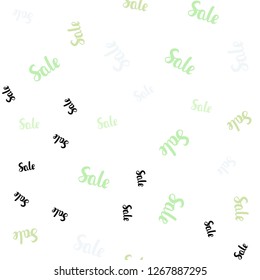 Light Green, Yellow vector seamless pattern with sale signs. Colorful set of  percentage signs in simple style. Template for season sales, shopping ads.