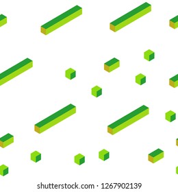Light Green, Yellow vector seamless, isometric layout with lines, rectangles. Rectangles on abstract background with colorful gradient. Design for wallpaper, fabric makers.