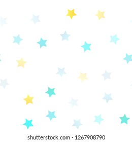 Light Green, Yellow vector seamless texture with beautiful stars. Blurred decorative design in simple style with stars. Best design for your ad, poster, banner.