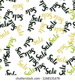 Light Green, Yellow vector seamless layout with discount of 70, 90%. Abstract illustration with colorful gradient symbols of sales. Backdrop for mega promotions, discounts.