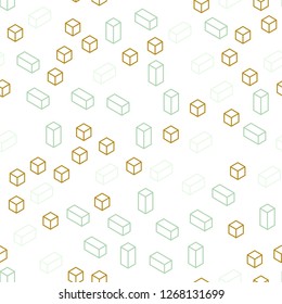 Light Green, Yellow vector seamless, isometric backdrop with rhombus. Modern abstract illustration with colorful rectangles. Template for business cards, websites.