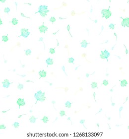 Light Green, Yellow vector seamless hand painted texture. leaves on blurred abstract background with gradient. Pattern for coloring books and pages for kids.