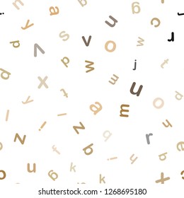 Light Green, Yellow vector seamless background with signs of alphabet. Colored alphabet signs with gradient on white background. Pattern for design of fabric, wallpapers.