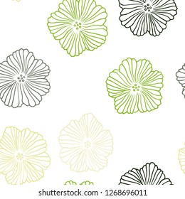 Light Green, Yellow vector seamless natural pattern with flowers. Brand new colored illustration with flowers. Design for wallpaper, fabric makers.