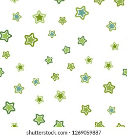 Light Green, Yellow vector seamless background with colored stars. Stars on blurred abstract background with gradient. Pattern for trendy fabric, wallpapers.
