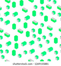 Light Green, Yellow vector seamless, isometric background with rectangles. Glitter abstract illustration with rectangular shapes. Pattern for trendy fabric, wallpapers.