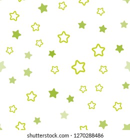 Light Green, Yellow vector seamless background with colored stars. Blurred decorative design in simple style with stars. Texture for window blinds, curtains.