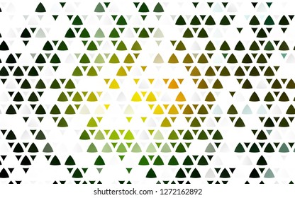 Light Green, Yellow vector seamless cover in polygonal style. Illustration with set of colorful triangles. Design for textile, fabric, wallpapers.