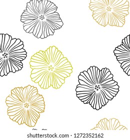 Light Green, Yellow vector seamless doodle background with flowers. Colorful illustration in doodle style with flowers. Template for business cards, websites.