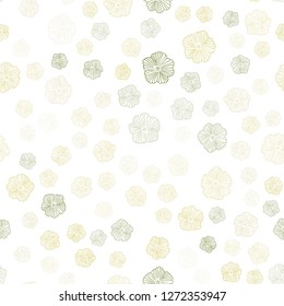 Light Green, Yellow vector seamless elegant template with flowers. Brand new colored illustration with flowers. Pattern for design of fabric, wallpapers.