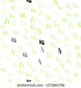 Light Green, Yellow vector seamless pattern with ABC symbols. Shining colorful illustration with isolated letters. Design for wallpaper, fabric makers.