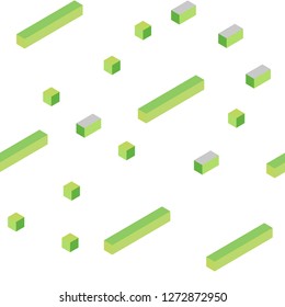 Light Green, Yellow vector seamless, isometric cover in polygonal style. Illustration with set of colorful rectangles. Design for wallpaper, fabric makers.