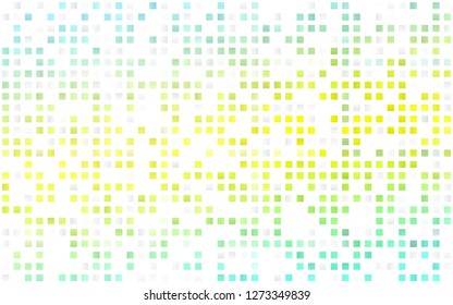 Light Green, Yellow vector seamless backdrop with rectangles, squares. Decorative design in abstract style with rectangles. Pattern for design of window blinds, curtains.