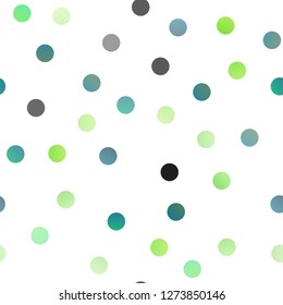Light Green, Yellow vector seamless cover with spots. Glitter abstract illustration with blurred drops of rain. New design for ad, poster, banner of your website.
